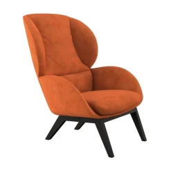 FLEXLUX Ohrensessel »Adria Designsessel, Loungesessel,« Stil & Komfort, organische Form, Fuß Holz schwarz