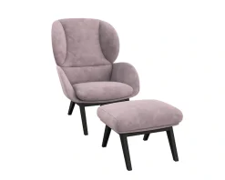 FLEXLUX Polsterhocker »Adria« Fuß schwarz, Fußhocker für Ohrensessel