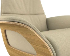 FLEXLUX Relaxsessel »Clement elektrischer Funktionsessel« Größe M, Rücken & Fußteil elektrisch, Akku, Arml. Eiche, Fuß schwarz