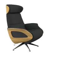 FLEXLUX Relaxsessel »Clement elektrischer Funktionsessel« Größe M, Rücken & Fußteil elektrisch, Akku, Arml. Eiche, Fuß Alu