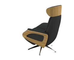 FLEXLUX Relaxsessel »Clement elektrischer Funktionsessel« Größe M, Rücken & Fußteil elektrisch, Akku, Arml. Eiche, Fuß Alu