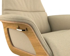FLEXLUX Relaxsessel »Clement Rücken u. Kopfverstellung, ergonomisch, Airchannels« Rücken- & Kopfteilverstellung, Drehbar, Armlehne Eiche, Fuß Alu