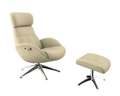 FLEXLUX Relaxsessel »Elegant, Funktionssessel, verstellbarer Rücken- und Kopfstütze« Premium Komfort, Rücken- und Kopfteilverstellung, Drehbar, Fuß Alu