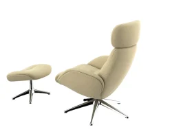 FLEXLUX Relaxsessel »Elegant, Funktionssessel, verstellbarer Rücken- und Kopfstütze« Premium Komfort, Rücken- und Kopfteilverstellung, Drehbar, Fuß Alu