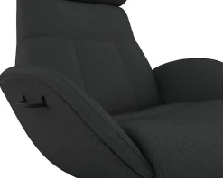 FLEXLUX Relaxsessel »Elegant, Funktionssessel, verstellbarer Rücken- und Kopfstütze« Drehbar, Skandinavisch design, Echtleder oder Stoff, Schwarzer Fuß