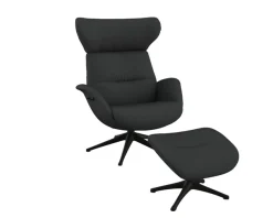 FLEXLUX Relaxsessel »Fernsehsessel More, ergonomisch, drehbar, robuster Fuß, Scandi« Premium Komfort, Rücken- & Kopfteilverstellung, drehbar, Fuß schwarz