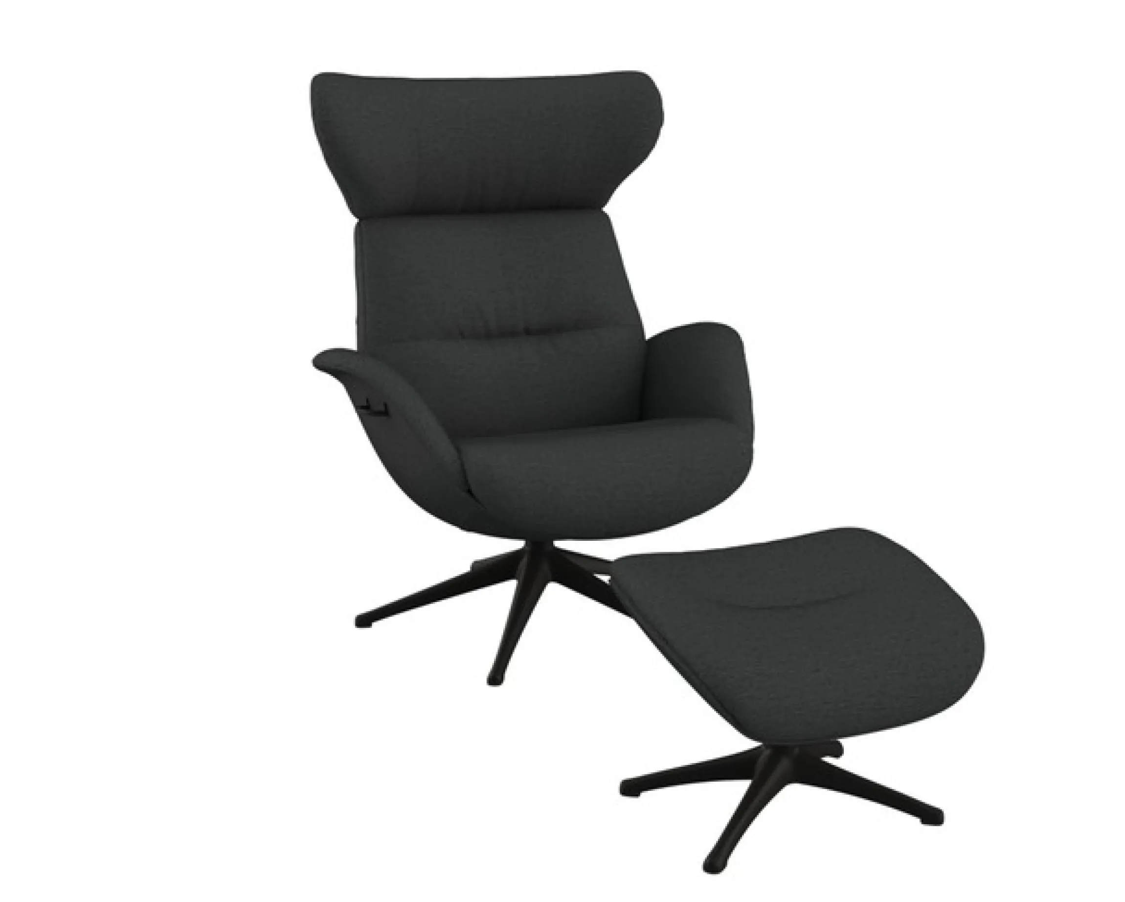 FLEXLUX Relaxsessel »Fernsehsessel More, ergonomisch, drehbar, robuster Fuß, Scandi« Premium Komfort, Rücken- & Kopfteilverstellung, drehbar, Fuß schwarz
