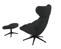 FLEXLUX Relaxsessel »Fernsehsessel More, ergonomisch, drehbar, robuster Fuß, Scandi« Premium Komfort, Rücken- & Kopfteilverstellung, drehbar, Fuß schwarz