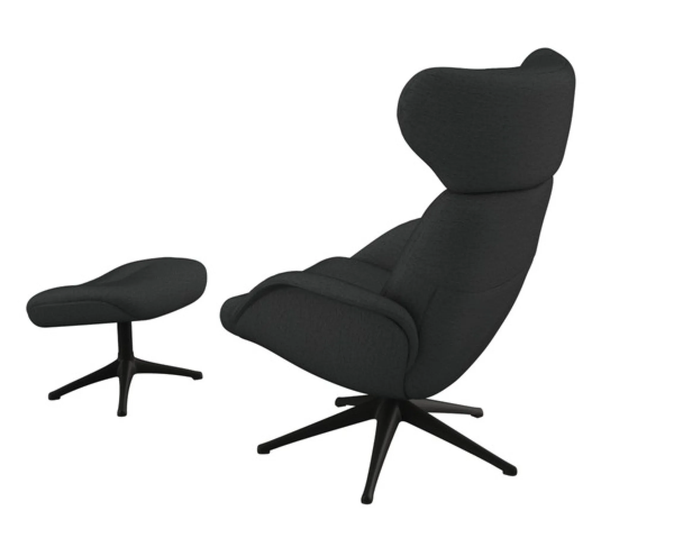 FLEXLUX Relaxsessel »Fernsehsessel More, ergonomisch, drehbar, robuster Fuß, Scandi« Premium Komfort, Rücken- & Kopfteilverstellung, drehbar, Fuß schwarz