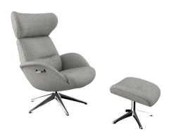 FLEXLUX Relaxsessel »Fernsehsessel More, ergonomisch, drehbar, robuster Fuß, Scandi« Premium Komfort, Rücken- und Kopfteilverstellung, Drehbar, Fuß Alu