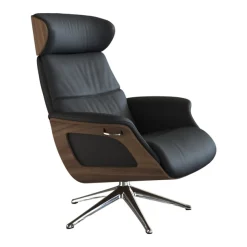 FLEXLUX Relaxsessel »Rücken u. Kopfverstellung, ergonomisch, Airchannels, klasse Komfort« Rücken- & Kopfteilverstellung, Drehbar, Armlehne Walnuss, Fuß Alu