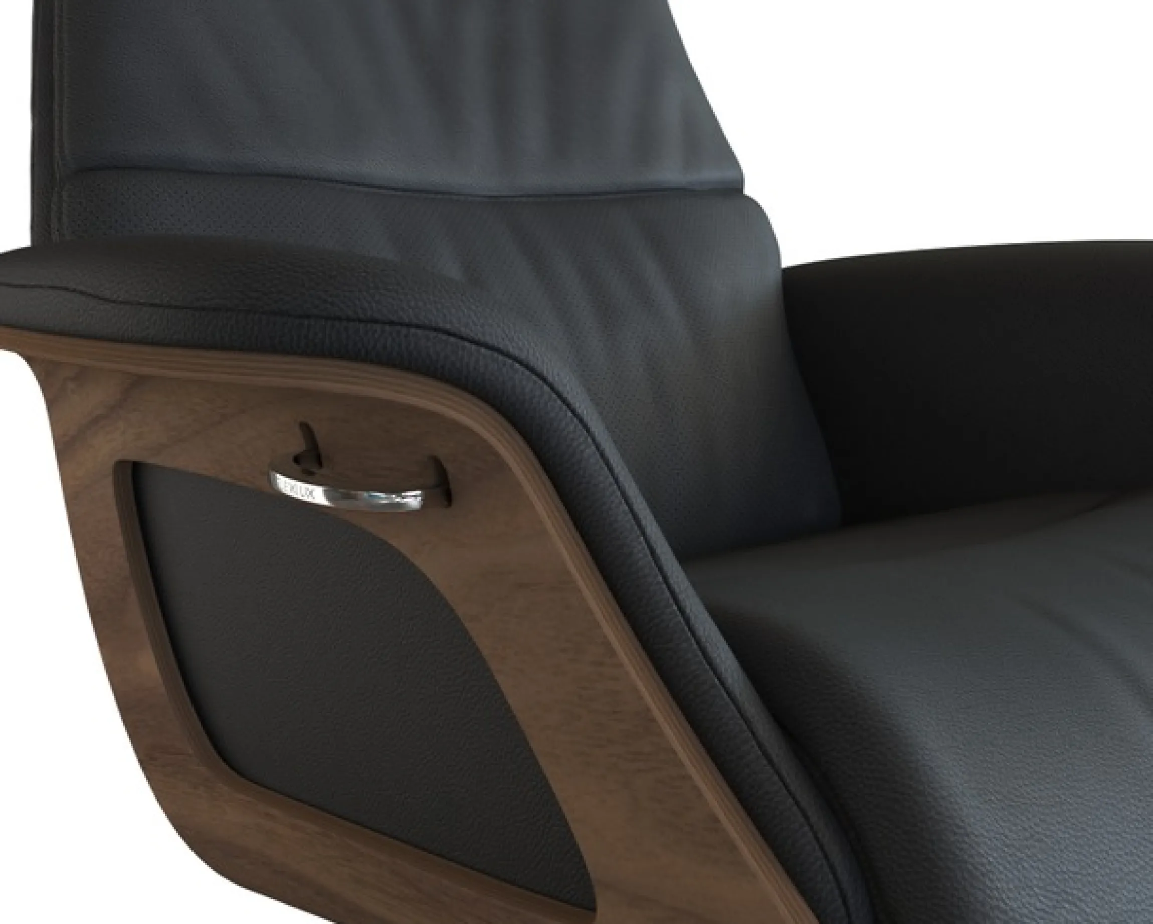 FLEXLUX Relaxsessel »Rücken u. Kopfverstellung, ergonomisch, Airchannels, klasse Komfort« Rücken- & Kopfteilverstellung, Drehbar, Armlehne Walnuss, Fuß Alu