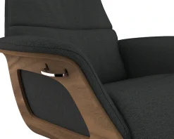 FLEXLUX Relaxsessel »Rücken u. Kopfverstellung, ergonomisch, Airchannels, klasse Komfort« Rücken- & Kopfteilverstellung, Drehbar, Armlehne Walnuss, Fuß Alu