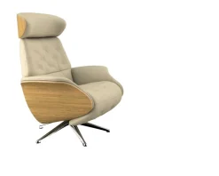 FLEXLUX Relaxsessel »Volden elektrischer Funktionsessel« Größe M, Rücken & Fußteil elektrisch, Akku, Arml. Eiche, Fuß Alu