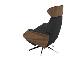 FLEXLUX Relaxsessel »Volden elektrischer Funktionsessel« Größe M, Rücken & Fußteil elektrisch, Akku, Arml. Walnuss, Fuß Alu