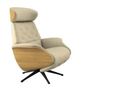 FLEXLUX Relaxsessel »Volden elektrischer Funktionsessel« Größe M, Rücken & Fußteil elektrisch, Akku, Arml. Eiche, Fuß schwarz