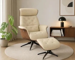 FLEXLUX Relaxsessel »Volden Fernsehsessel, verstellbarer Rücken- & Kopfstütze, drehbar« Airchannels, robuster Alu Fuß, hervorragender Komfort, Holzrahmen