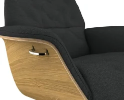 FLEXLUX Relaxsessel »Volden Fernsehsessel, verstellbarer Rücken- & Kopfstütze, drehbar« Rücken- und Kopfteilverstellung, Drehbar, Fuß Alu, Armlehne Eiche
