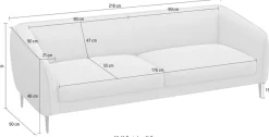 FLEXLUX 3-Sitzer »Belle Designsofa, Couch, bequem durch Kaltschaum im Sitz« Skandinavisches Design, In hochwertiger Verarbeitung
