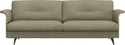 FLEXLUX 3-Sitzer »Glow Designsofa, bequem und komfortabel durch hochwertigen Sitzaufbau« Skandinavisches Design, hochwertige Verarbeitung, Armlehne walnuss