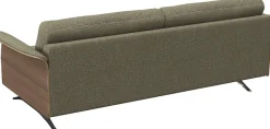 FLEXLUX 3-Sitzer »Glow Designsofa, bequem und komfortabel durch hochwertigen Sitzaufbau« Skandinavisches Design, hochwertige Verarbeitung, Armlehne walnuss