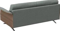 FLEXLUX 2,5-Sitzer »Glow Sofa, Couch,« Premium-Sitz: Kaltschaum & Federkern, Arml. Walnuss, Fuß Alu