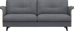 FLEXLUX 2,5-Sitzer »Glow Sofa, Couch, Premium-Sitzkomfort: Kaltschaum & Federkern« Armlehnenblende in geölter Eiche, Fuß schwarz