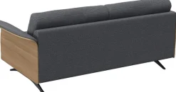 FLEXLUX 2,5-Sitzer »Glow Sofa, Couch, Premium-Sitzkomfort: Kaltschaum & Federkern« Armlehnenblende in geölter Eiche, Fuß schwarz