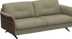 FLEXLUX 2,5-Sitzer »Glow Sofa, Couch,« Premium-Sitz: Kaltschaum & Federkern, Arml. Walnuss, Fuß schwarz