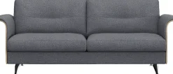 FLEXLUX 2,5-Sitzer »Glow Sofa, Couch,« Premium-Sitz: Kaltschaum & Federkern, Arml. geölte Eiche, Fuß Alu