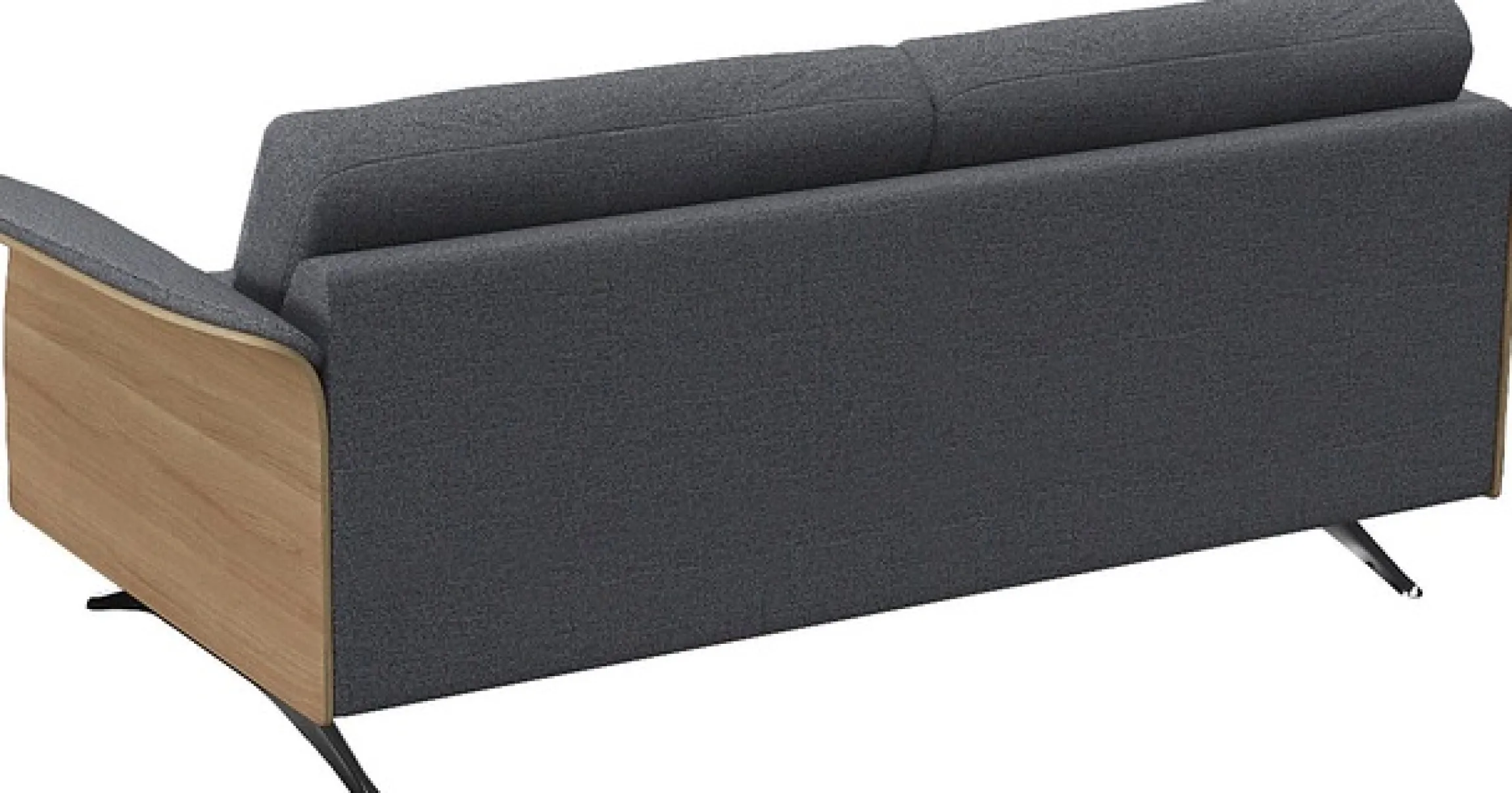 FLEXLUX 2,5-Sitzer »Glow Sofa, Couch,« Premium-Sitz: Kaltschaum & Federkern, Arml. geölte Eiche, Fuß Alu