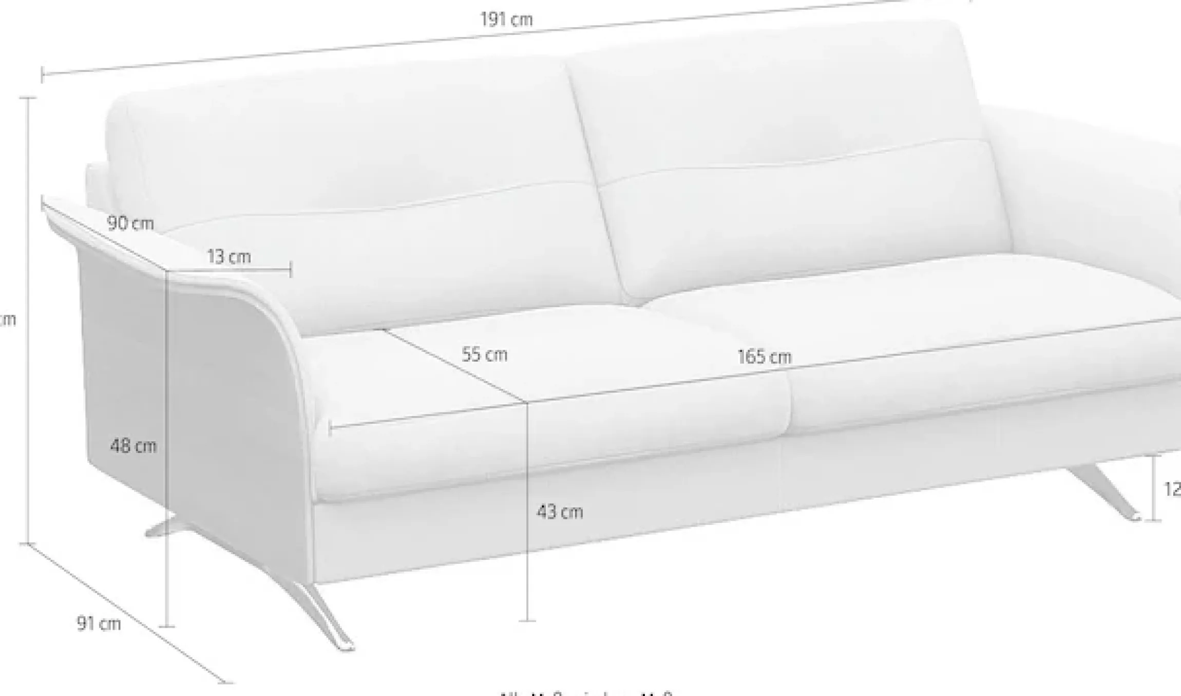 FLEXLUX 2,5-Sitzer »Glow Sofa, Couch,« Premium-Sitz: Kaltschaum & Federkern, Arml. geölte Eiche, Fuß Alu