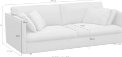 FLEXLUX 3-Sitzer »Lovane« Weich & anschmiegsam, große Sitztiefe auf Kaltschaum, Dekokissen inkl.