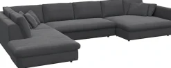 FLEXLUX Wohnlandschaft »Lovane, U-Form, bequem und komfortabel« Weich & anschmiegsam, große Sitztiefe auf Kaltschaum, Dekokissen inkl.