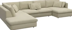 FLEXLUX Wohnlandschaft »Lovane, u-Form, bequem und komfortabel« Weich & anschmiegsam, große Sitztiefe auf Kaltschaum, Dekokissen inkl.