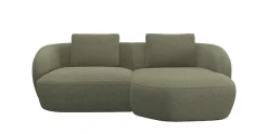 FLEXLUX Wohnlandschaft »Torino, rund, L-Form, Sofa-Ecke mit Recamiere, Longchair-Sofa« Modernes, organisches Sofa-Design, Kaltschaum, Wellenunterfederung
