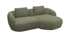 FLEXLUX Wohnlandschaft »Torino, rund, L-Form, Sofa-Ecke mit Recamiere, Longchair-Sofa« Modernes, organisches Sofa-Design, Kaltschaum, Wellenunterfederung