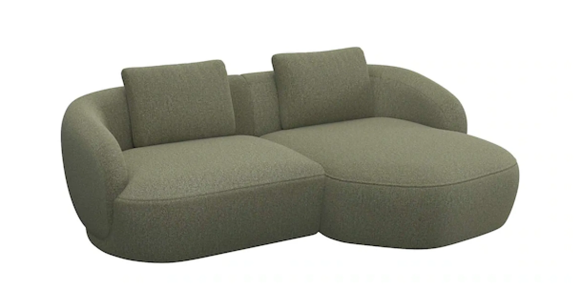 FLEXLUX Wohnlandschaft »Torino, rund, L-Form, Sofa-Ecke mit Recamiere, Longchair-Sofa« Modernes, organisches Sofa-Design, Kaltschaum, Wellenunterfederung