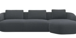 FLEXLUX Wohnlandschaft »Torino, rund, L-Form, Sofa-Ecke mit Recamiere, Longchair-Sofa« Modernes, organisches Sofa-Design, Kaltschaum, Wellenunterfederung