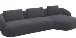 FLEXLUX Wohnlandschaft »Torino, rund, L-Form, Sofa-Ecke mit Recamiere, Longchair-Sofa« Modernes, organisches Sofa-Design, Kaltschaum, Wellenunterfederung