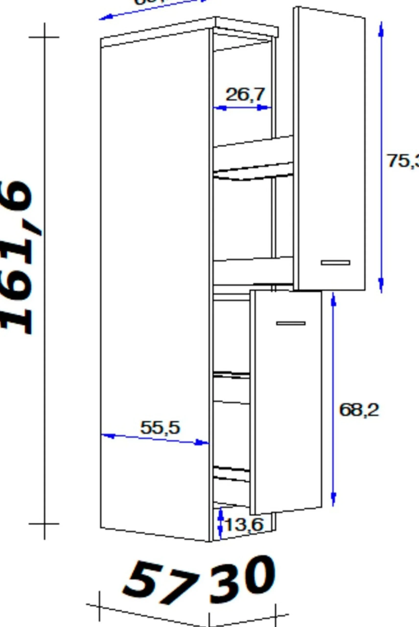 Flex-Well Apothekerschrank »Nepal« (B x H x T) 30 x 161/162 x 60 cm, mit 4 Ablagen