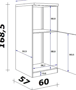 Flex-Well Backofen/Kühlumbauschrank »Lund« (B x H x T) 60 x 168 x 60 cm, mit hoher Nische für Einbaubackofen