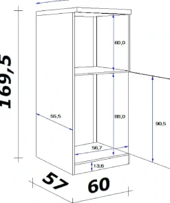 Flex-Well Backofen/Kühlumbauschrank »Nepal« (B x H x T) 60 x 169 x 60 cm
