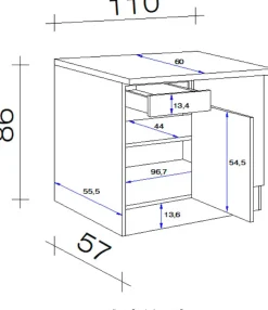 Flex-Well Eckunterschrank »Florenz« (B x H x T) 110 x 86 x 60 cm