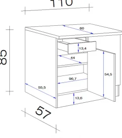 Flex-Well Eckunterschrank »Vintea« (B x H x T) 110 x 85 x 60 cm, als Ecklösung