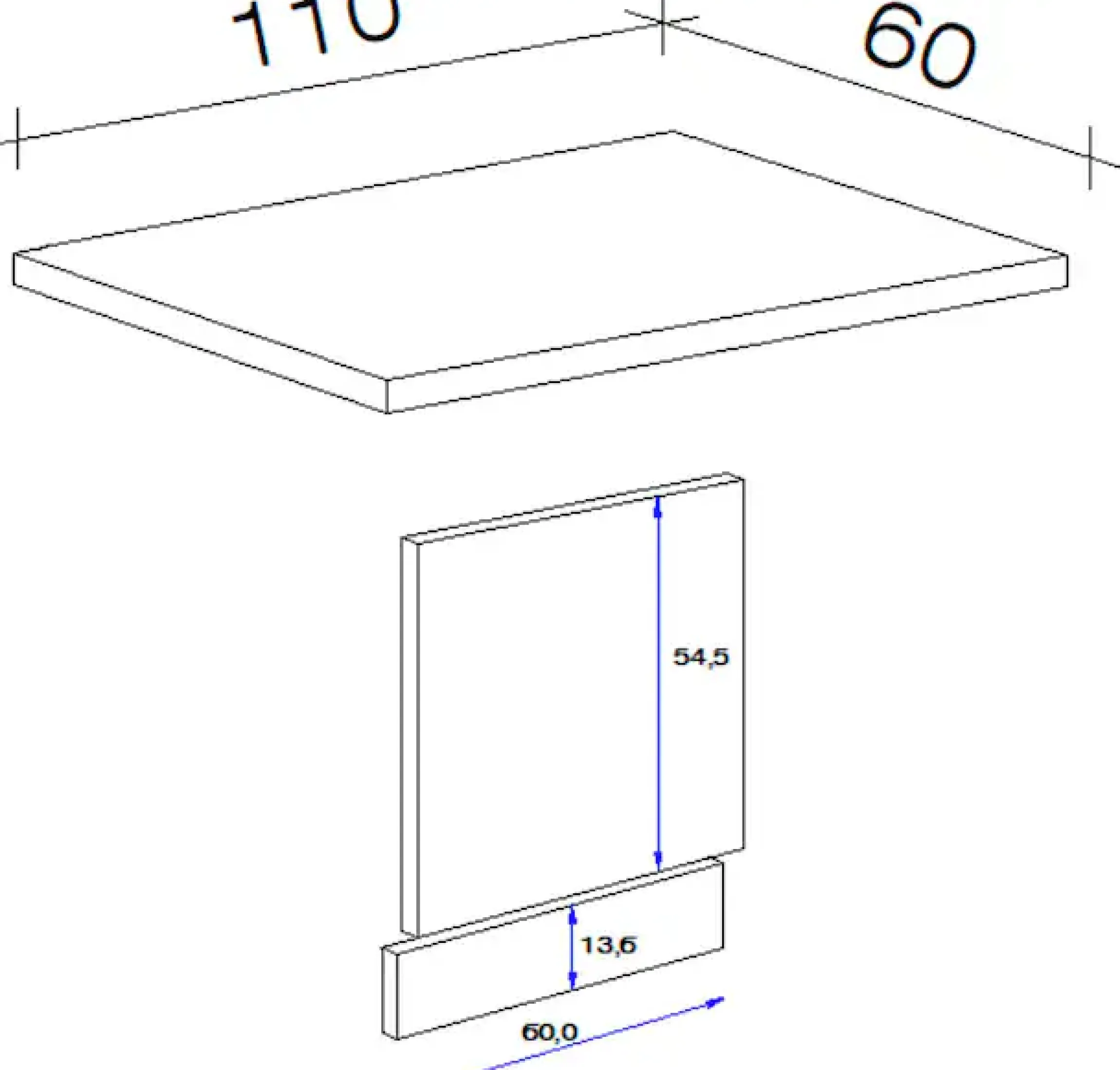 Flex-Well Frontblende »Nano« (B x H x T) 110 x 85/86 x 60 cm