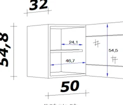 Flex-Well Glashängeschrank »Antigua« (B x H x T) 50 x 54,8 x 32 cm, mit Stollenglastüren