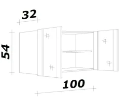 Flex-Well Glashängeschrank »Bergen« (B x H x T) 100 x 54,8 x 32 cm
