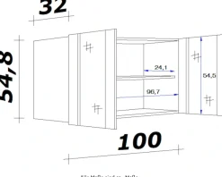 Flex-Well Glashängeschrank »Bergen« (B x H x T) 100 x 54,8 x 32 cm