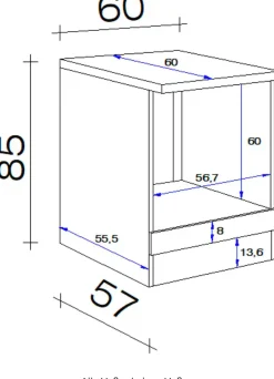 Flex-Well Herdumbauschrank »Lucca« (B x H x T) 60 x 85 x 60 cm